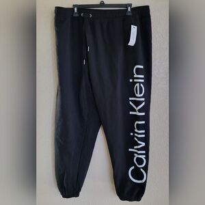 Calvin Klein Performance women's fleece joggers sweatpants plus size 1X black